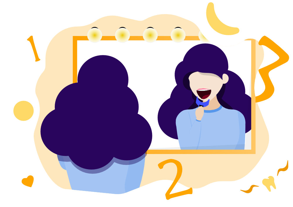 women researching clear aligners on her laptop