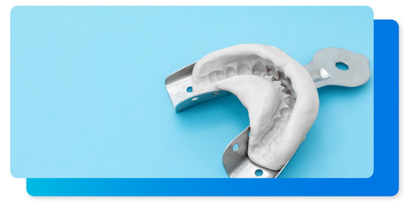 Oral Impression of teeth sitting on a counter.